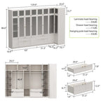 Combo Large Frosted Glass Closet: Versatile Wardrobe Options Armoires