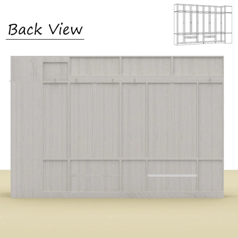 Combo Large Frosted Glass Closet: Versatile Wardrobe Options Armoires