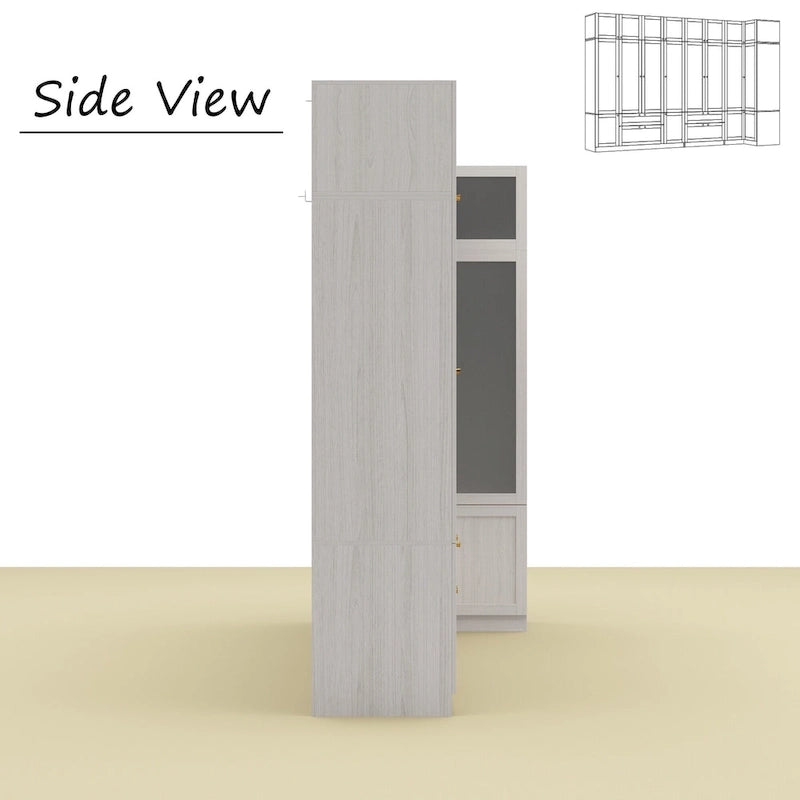 Combo Large Frosted Glass Closet: Versatile Wardrobe Options Armoires