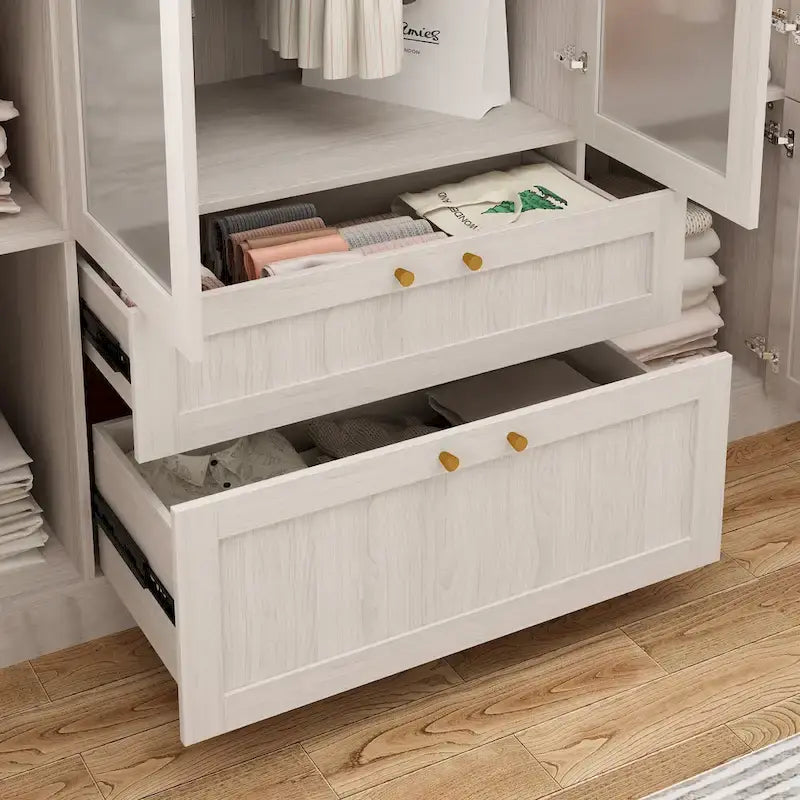 Combo Large Frosted Glass Closet: Versatile Wardrobe Options Armoires
