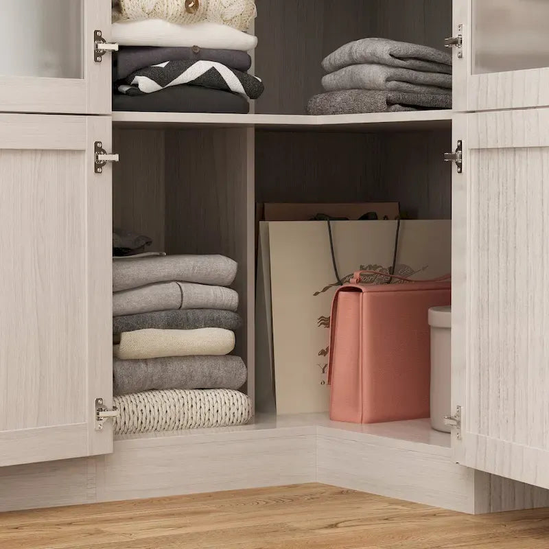 Combo Large Frosted Glass Closet: Versatile Wardrobe Options Armoires