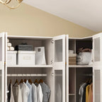 Combo Large Frosted Glass Closet: Versatile Wardrobe Options Armoires