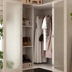 Combo Large Frosted Glass Closet: Versatile Wardrobe Options Armoires