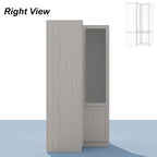 Combo Large Frosted Glass Closet: Versatile Wardrobe Options Armoires