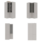 Combo Large Frosted Glass Closet: Versatile Wardrobe Options Armoires