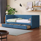 Upholstered Twin Size Daybed with Two Drawers
