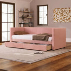 Upholstered Twin Size Daybed with Two Drawers