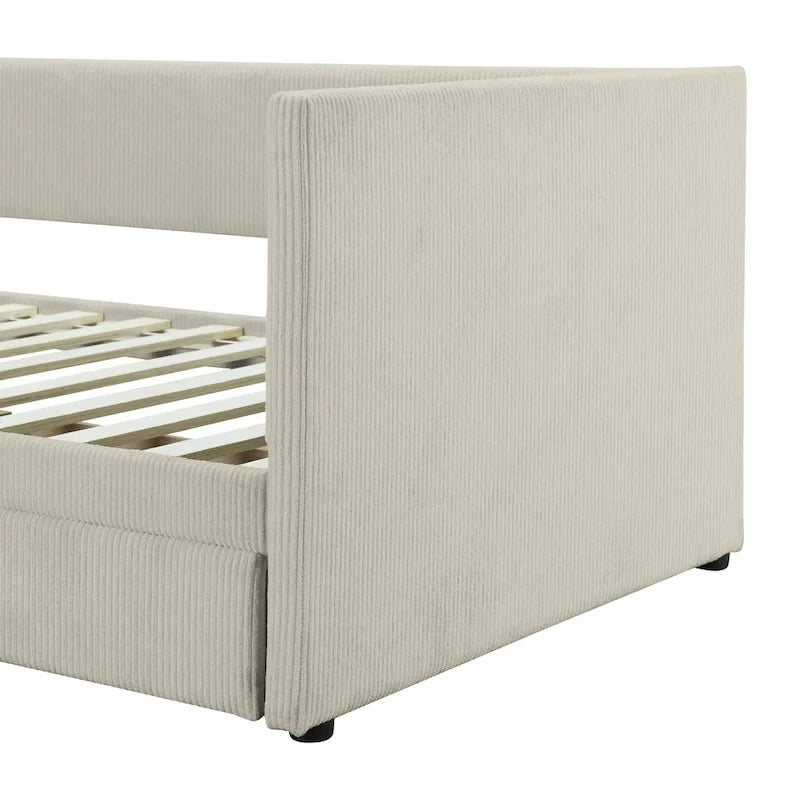 Upholstered Twin Size Daybed with Two Drawers