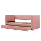 Upholstered Twin Size Daybed with Two Drawers