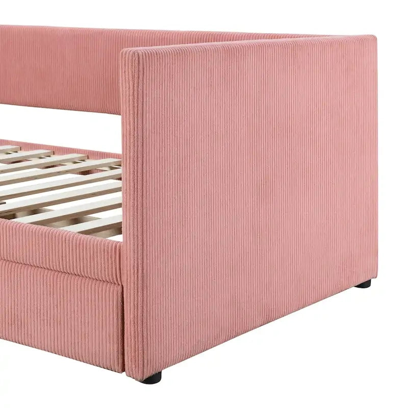 Upholstered Twin Size Daybed with Two Drawers