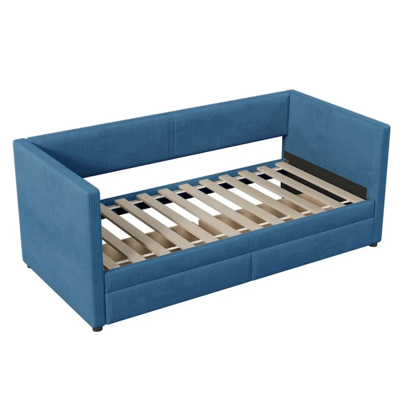 Upholstered Twin Size Daybed with Two Drawers