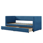 Upholstered Twin Size Daybed with Two Drawers