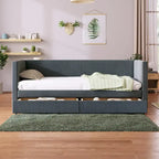 Upholstered Twin Size Daybed with Two Drawers