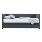 Upholstered Twin Size Daybed with Two Drawers