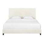 Bridgevine Home Tall White Boucle Panel Headboard Upholstered Platform Bed