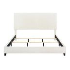 Bridgevine Home Tall White Boucle Panel Headboard Upholstered Platform Bed