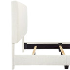 Bridgevine Home Tall White Boucle Panel Headboard Upholstered Platform Bed