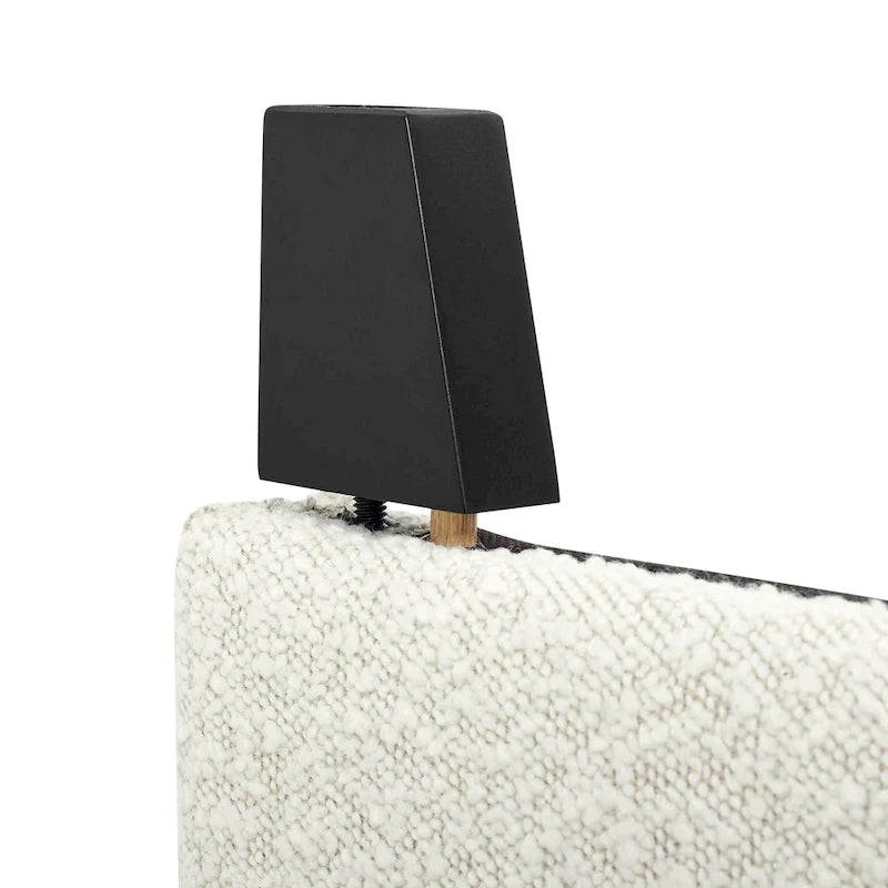 Bridgevine Home Tall White Boucle Panel Headboard Upholstered Platform Bed