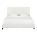 Bridgevine Home Tall White Boucle Panel Headboard Upholstered Platform Bed