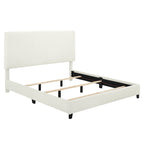 Bridgevine Home Tall White Boucle Panel Headboard Upholstered Platform Bed
