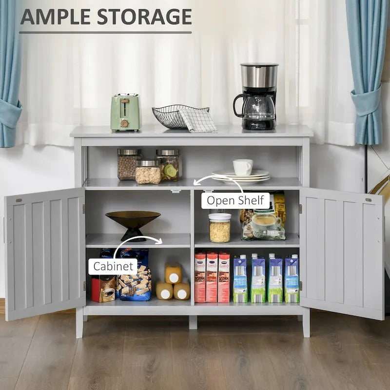 HOMCOM Sideboard Buffet Server Table with 2 Doors, Kitchen Storage Cabinet with Adjustable Shelves for Kitchen and Dining Room