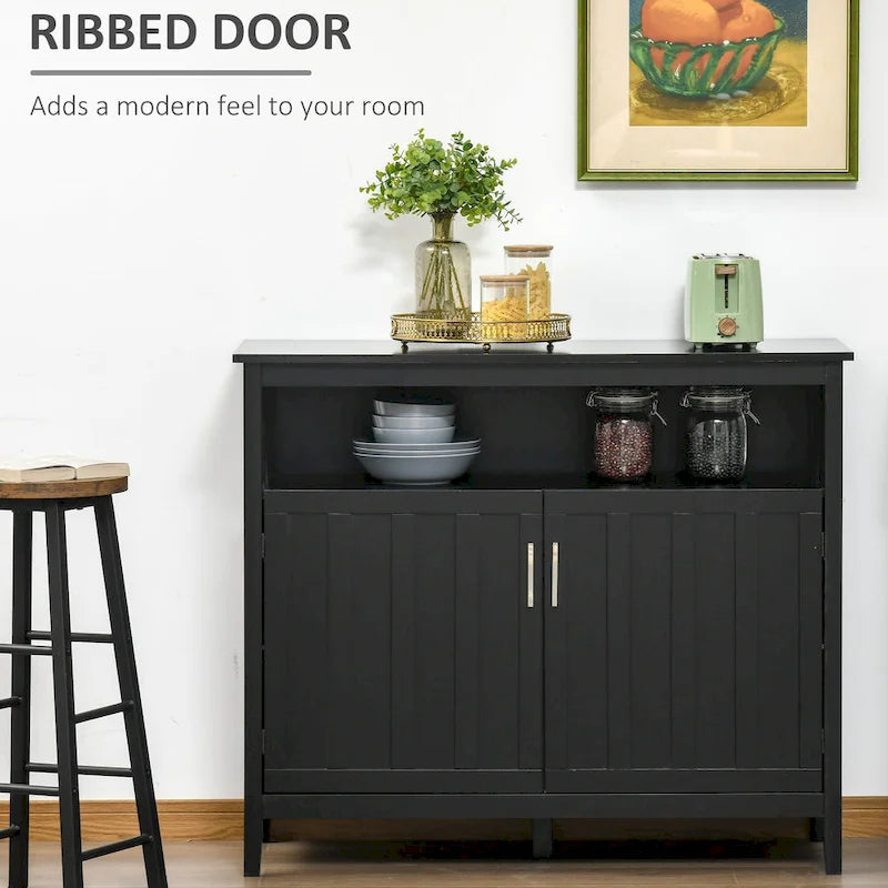 HOMCOM Sideboard Buffet Server Table with 2 Doors, Kitchen Storage Cabinet with Adjustable Shelves for Kitchen and Dining Room