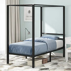 Twin/King Metal Canopy Platform Bed Frame