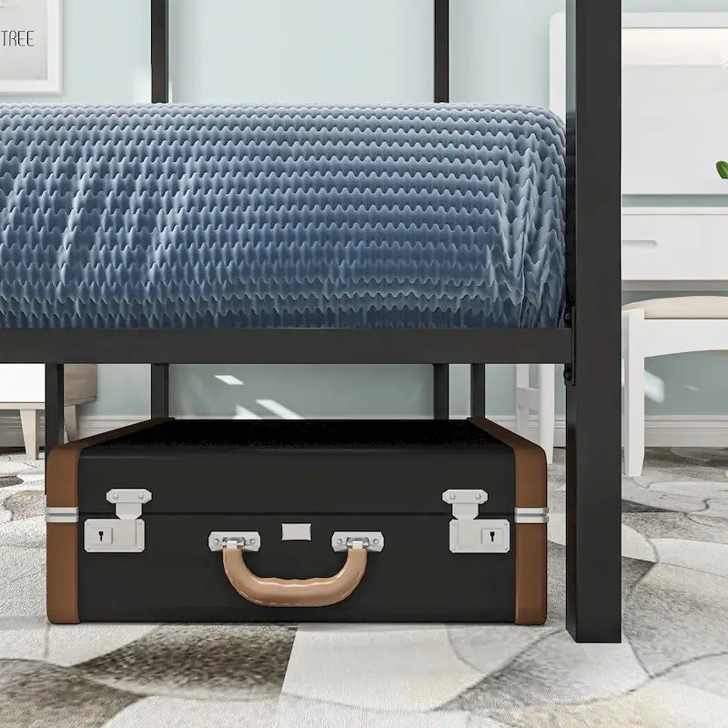 Twin/King Metal Canopy Platform Bed Frame