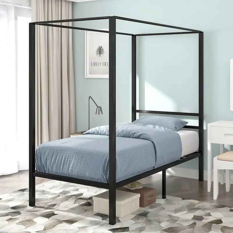Twin/King Metal Canopy Platform Bed Frame