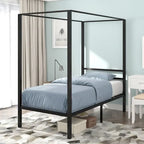 Twin/King Metal Canopy Platform Bed Frame