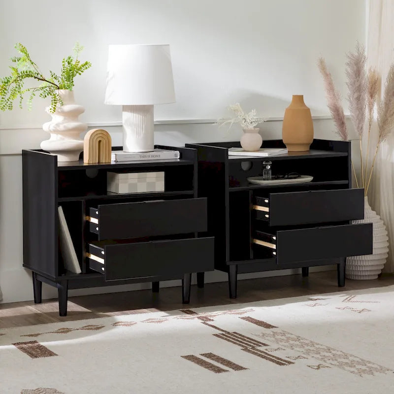 Middlebrook Modern Gallery-Top Solid Wood Nightstand (Set of 2)