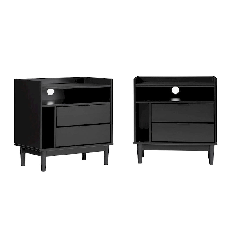 Middlebrook Modern Gallery-Top Solid Wood Nightstand (Set of 2)