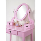 Roundhill Furniture Moniys Wood Moniya Makeup Vanity Table and Stool Set