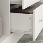 Timechee Wardrobe Armoire Wooden Closet with Mirror 4 Doors 2 Drawers