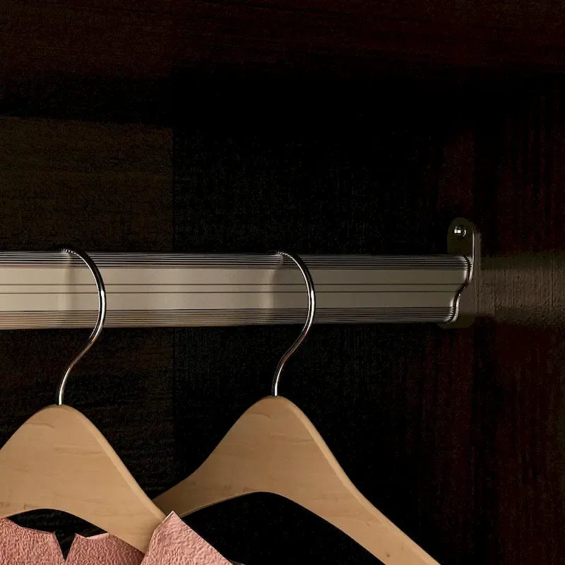 Timechee Wardrobe Armoire Wooden Closet with Mirror 4 Doors 2 Drawers