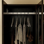 Timechee Wardrobe Armoire Wooden Closet with Mirror 4 Doors 2 Drawers