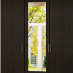 Timechee Wardrobe Armoire Wooden Closet with Mirror 4 Doors 2 Drawers