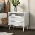 Kay Mid-century Modern 2 - Drawer Nightstand with Built-In Outlets and USB by HULALA HOME