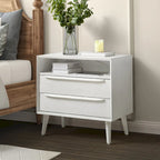 Kay Mid-century Modern 2 - Drawer Nightstand with Built-In Outlets and USB by HULALA HOME