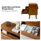 Kay Mid-century Modern 2 - Drawer Nightstand with Built-In Outlets and USB by HULALA HOME