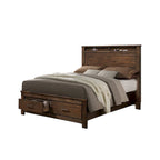 Wooden Bed With Display and Storage Drawers in Oak Finish