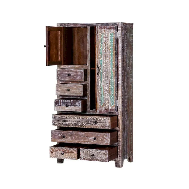 Maadze Solid Wood Freestanding Wardrobe Cabinet - N/A