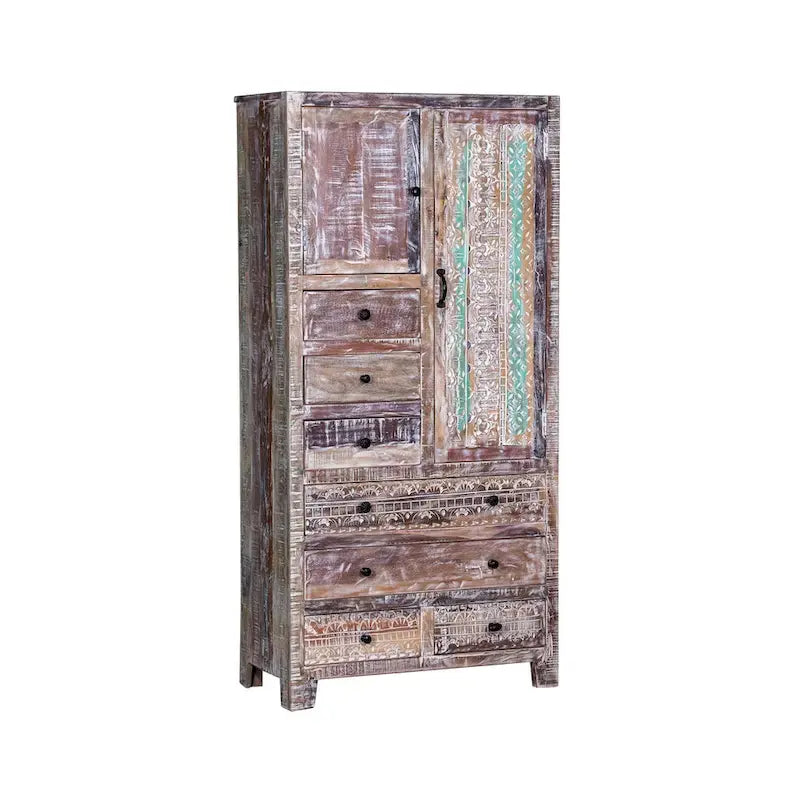 Maadze Solid Wood Freestanding Wardrobe Cabinet - N/A