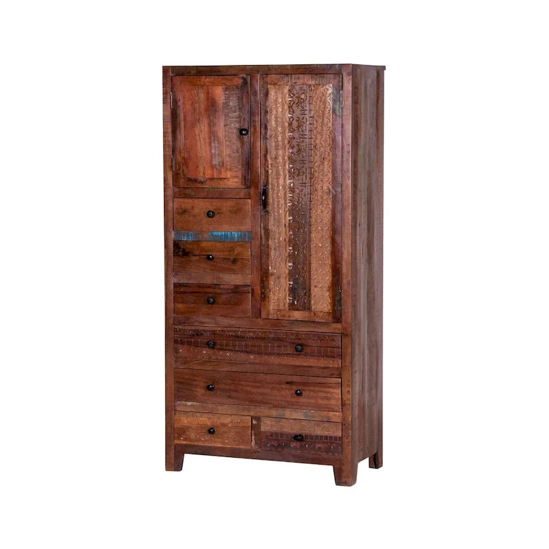 Maadze Solid Wood Freestanding Wardrobe Cabinet - N/A