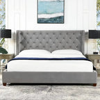 Manhattan Wingback Headboard King Platform Bed