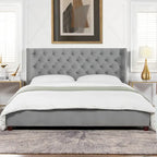 Manhattan Wingback Headboard King Platform Bed