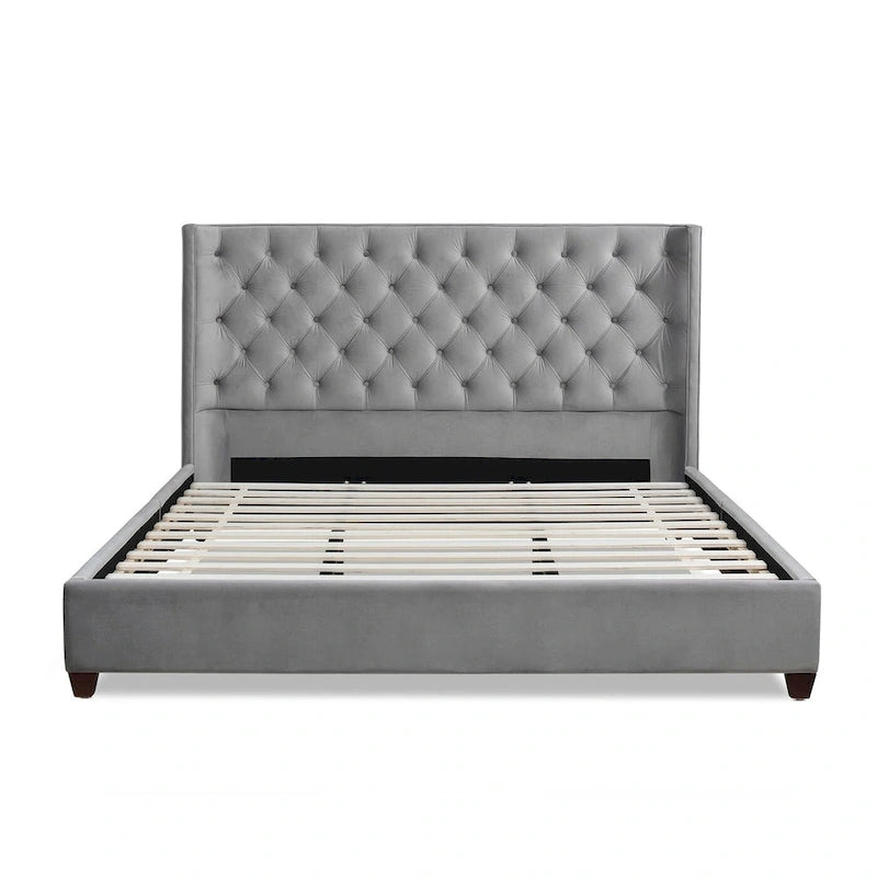 Manhattan Wingback Headboard King Platform Bed