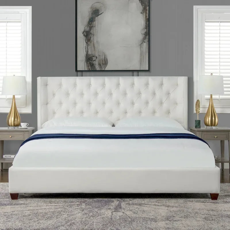 Manhattan Wingback Headboard King Platform Bed