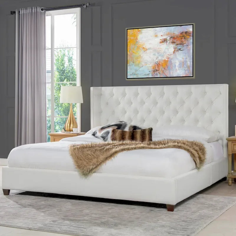 Manhattan Wingback Headboard King Platform Bed