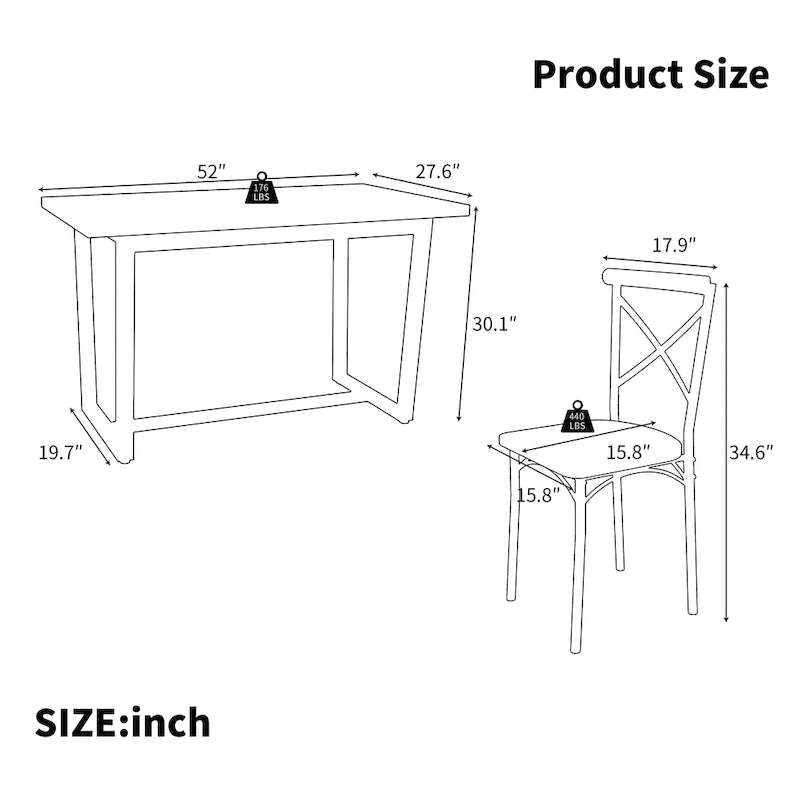 7 Pieces Dining Set 7-Piece Kitchen Table Set Perfect for Kitchen, Breakfast Nook, Living Room Occasions